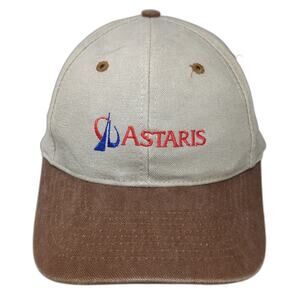 Nissin Cap Baseball Cap Beige One Size Brown Brim Astaris Logo Slideback Hat